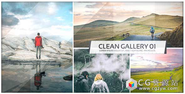AE模板-清新图像幻灯片分割拼贴动画 Clean Photo Gallery – Image Slide Opener