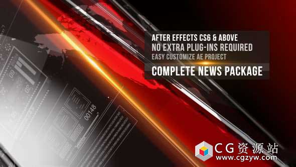AE模板-新闻完整套政治财经新闻栏目包装片头 News Complete Package