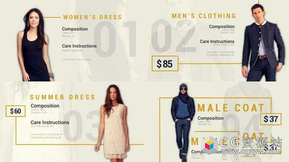 AE模板-现代在线商店促销时尚人物服装折扣介绍片头 Fashion Collection