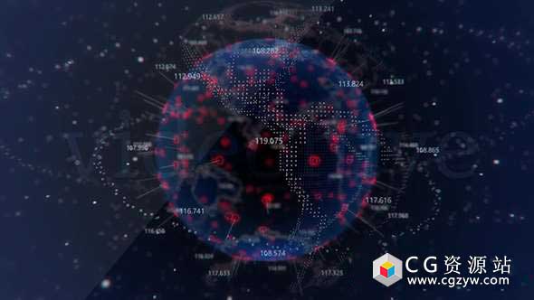 AE模板-地球全息图高科技HUD全息投影地球动画 Earth Hologram