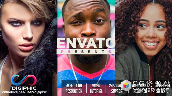 AE模板-现代动态时尚幻灯片节奏感图片展示 Modern Dynamic Opener Slideshow