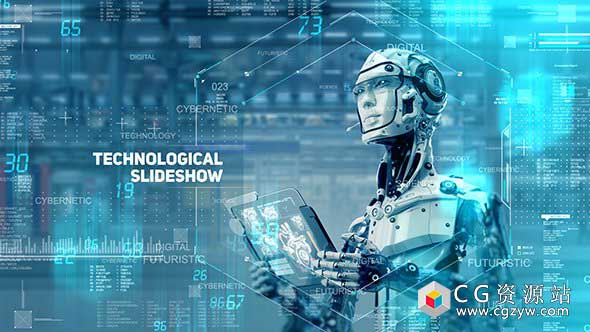 AE模板-科技感场景企业网络六边形图片信息介绍 Technological Slideshow