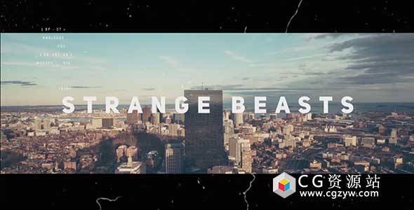 AE模板-创意幻灯片图片展示片头 Strange Beasts