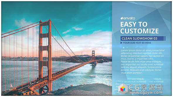 AE模板-干净的幻灯片图片介绍片头 Clean Slideshow