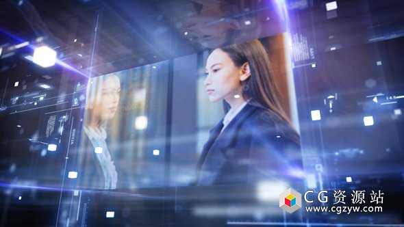 AE模板-高科技全息图未来科幻屏幕数字视差企业宣传片