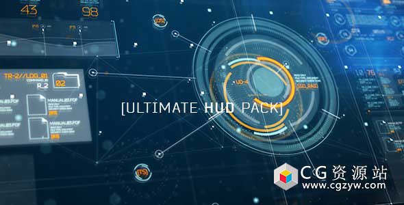 AE模板-未来的图形用户界面科幻HUD科技感屏幕UI动画元素