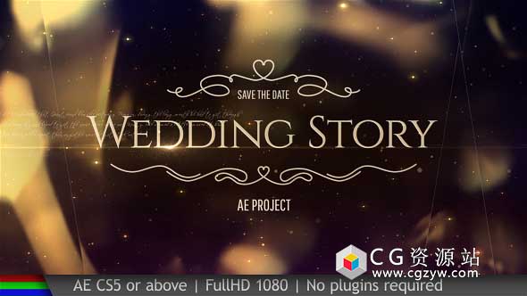 AE模板-金色浪漫婚礼包装片头图片视频包装 Wedding Pack