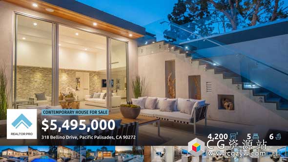 AE模板-房地产装修室内建筑环境套餐价格包装动画片头 Realtor Pro – Real Estate Slideshow