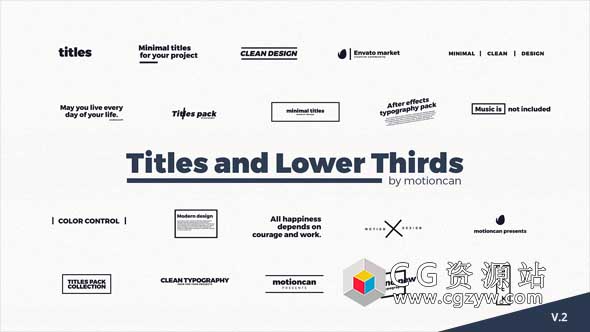 AE模板-20组人名字幕条文字标题动画 Titles