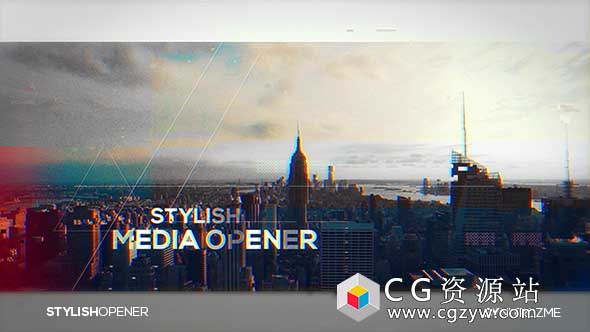 AE模板-现代动态图像时尚商业媒体宣传图片视频开场 Media Opener