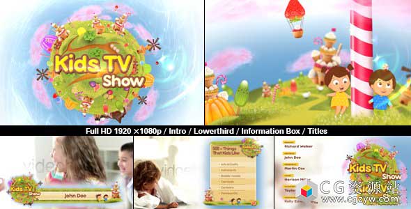 AE模板-孩子们节目可爱卡通儿童电视节目栏目包装 Kids TV Show Pack