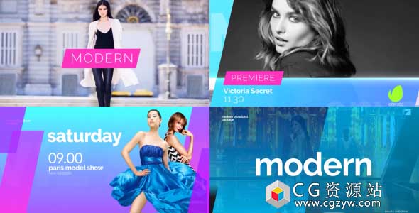 AE模板-时尚广播频道多彩商业促销视频栏目包装片头 Broadcast Opener