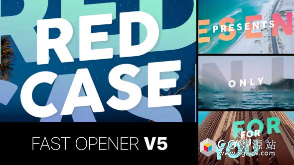 AE模板-干净动态快乐假期旅游文字图片快节奏展示开场 Fast Opener v5