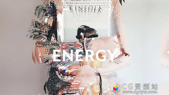 AE模板-动态快速像素分离文字图片展示 Energy Slideshow