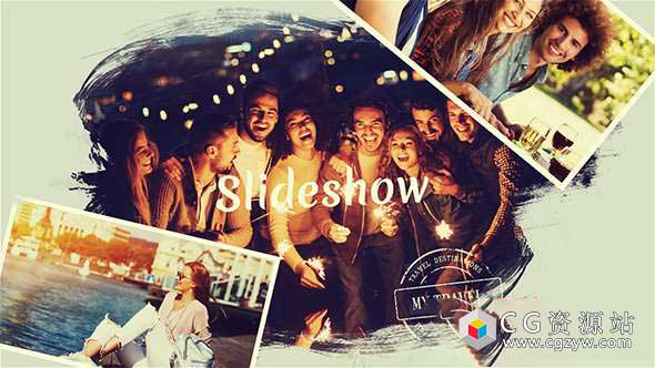 AE模板-旅游回忆摄影假期幻灯片相册图片展示 Slideshow