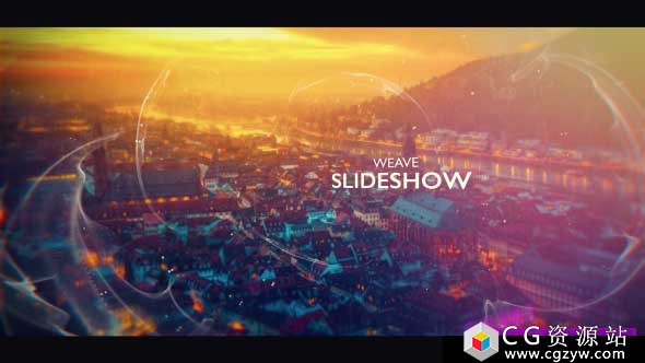 AE模板-现代商业电影企业优雅三维视差扭曲图片展示 Weave Slideshow