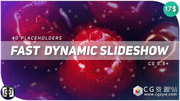 AE模板-时尚企业动态图片文字快速展示片头 Slideshow