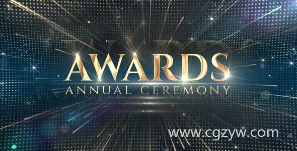 AE模板-大气金色粒子背景墙颁奖典礼晚会包装片头