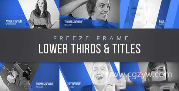 AE模板-公司人物定格电视节目介绍视频动画介绍包装 Freeze Frame Lower Thirds