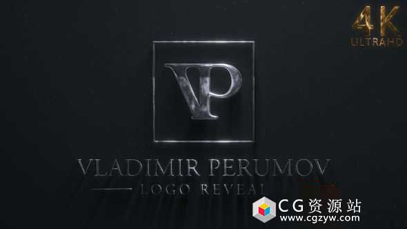 AE模板-4K黑暗优雅银色金色金属质感Logo动画 Logo Reveal