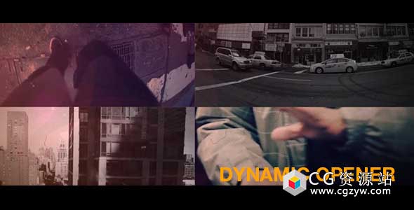 AE模板-史诗快速毛刺动态图片视频片头 Dynamic Opener