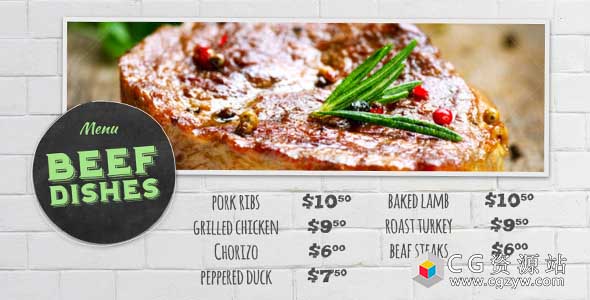 AE模板-咖啡厅餐厅食物介绍宣传片头 Restaurant Vintage Promo