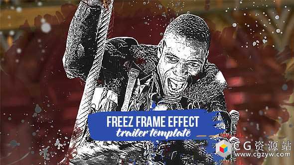 AE模板-电影介绍油墨视差视频定格介绍展示片头 Freez Timer