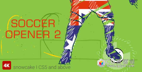 AE模板-足球锦标赛涂鸦手绘栏目包装片头 Soccer Opener 2