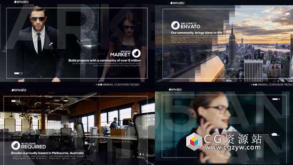 AE模板-公司幻灯片企业宣传片介绍时尚标题动画Corporate Slideshow 免费下载