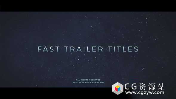 AE模板-快速粒子背景文字标题视频宣传片 Fast Trailer Teaser