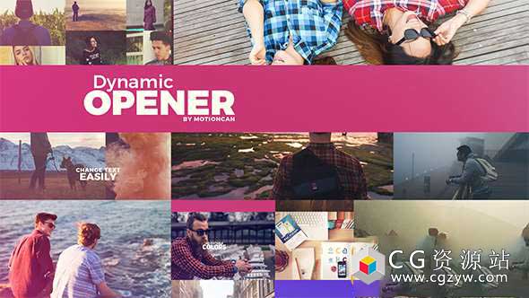 AE模板-时尚标题动态快速图片文字开场展示 Dynamic Opener