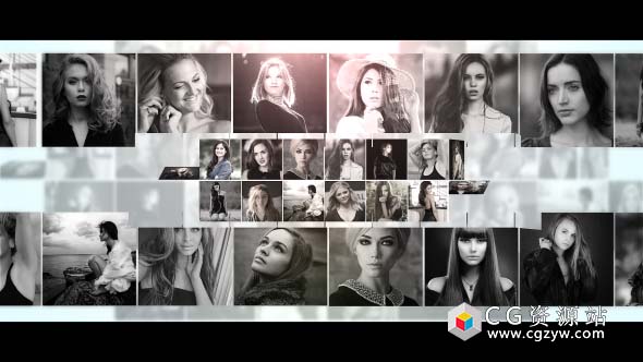 AE模板-广播电视标志翻转排列图片Logo展示 Intro Mulit Screen Logo