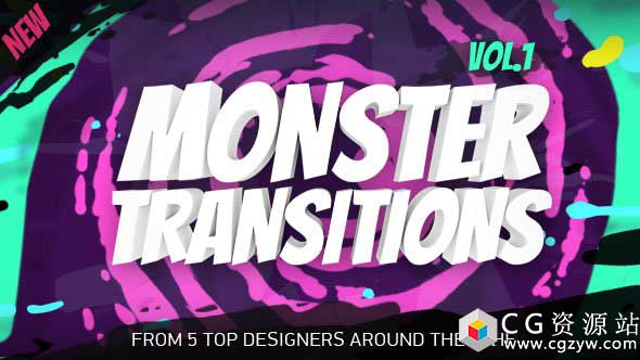 AE模板-125组MG动画创意扁平化形状元素图形转场