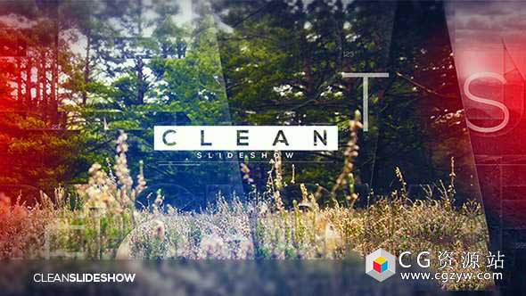 AE模板-优雅公司史诗画廊生产演示图形遮罩视差图片展示 Clean Slideshow