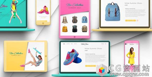 AE模板-网上商店促销商品电脑手机宣传片E3D Online Shop Promo