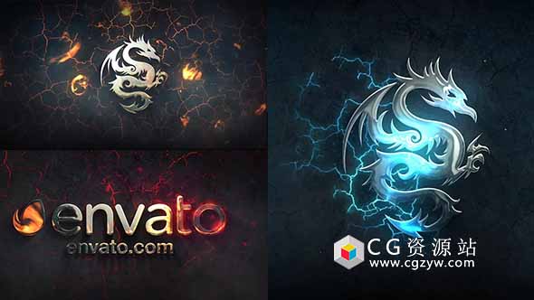 AE模板-3D电影史诗游戏标志金属Logo开场动画 Logo Reveal Gaming