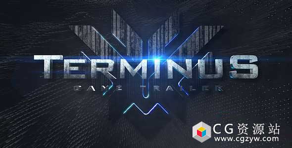 AE模板-E3D终点游戏预告片金属标志三维文字宣传片 Terminus Game Trailer