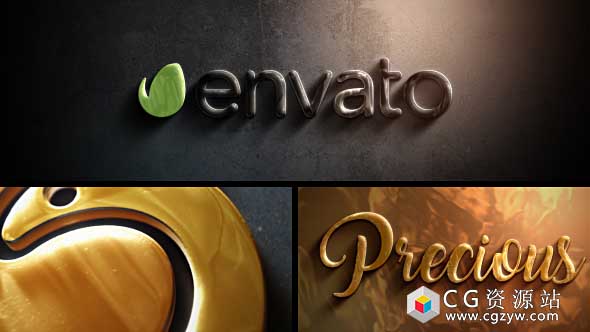 AE模板-金属质感标志三维Logo动画 Metallic Logo