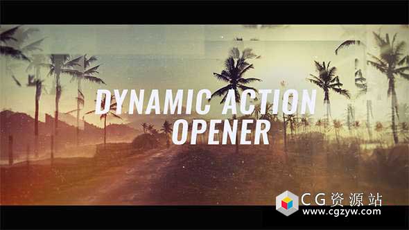 AE模板-动态快速介绍文字图片开场 Dynamic Action Opener