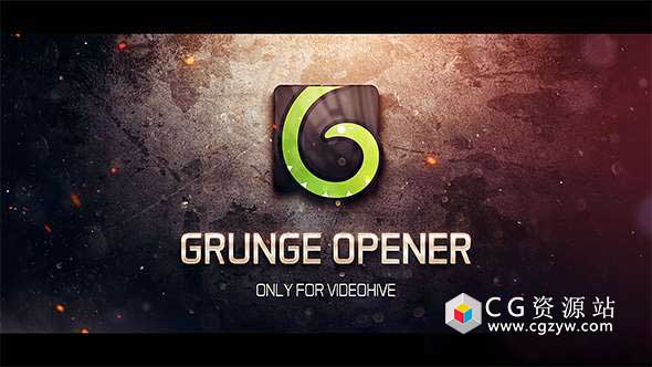 AE模板-震撼暗黑金属文字标题Logo开场 Grunge Opener