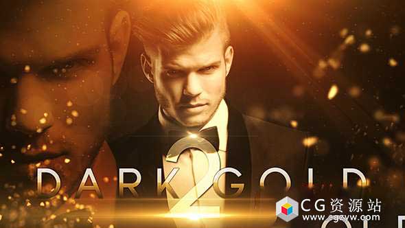 AE模板-豪华电影提名奥斯卡金色粒子碎片文字人物介绍片头 Dark Gold 2