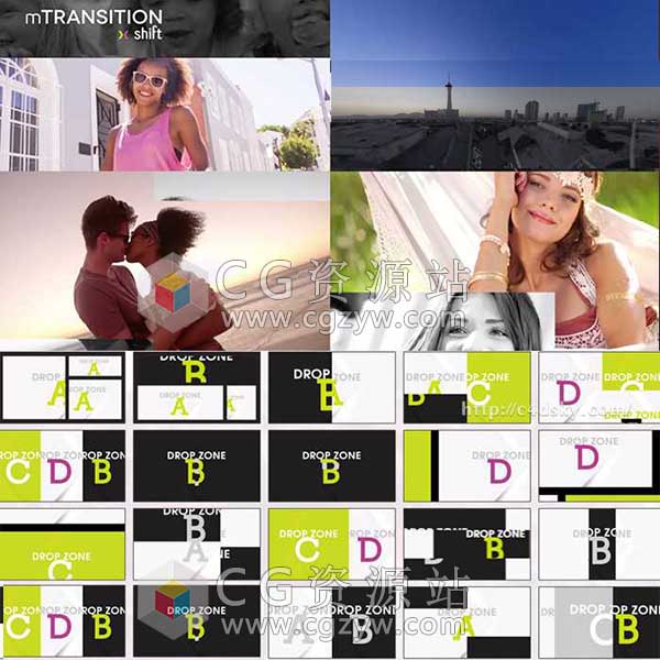 FCPX插件-50组时尚分屏效果动画视频转场预设 Shift+使用教程-图片1