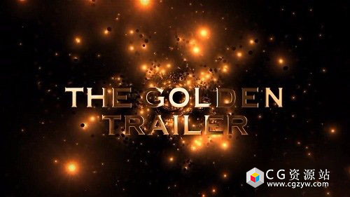 AE模板-动态螺旋背景动作电影颁奖典礼闪闪发光黄金标题动画The Golden Trailer