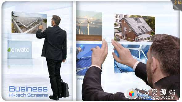 AE模板-商业高科技点击屏幕视频展示 Business Hi-Tech Screens