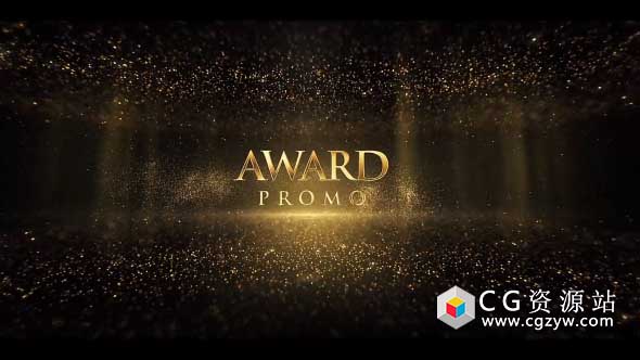 AE模板-豪华金色粒子文字标题电影婚礼颁奖片头开场 Awards Titles