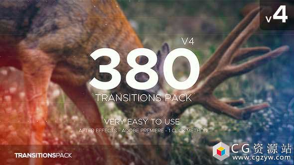 AE模板-380组广播电影史诗幻灯片失真缩放转换视频图形转场 Transitions Pack