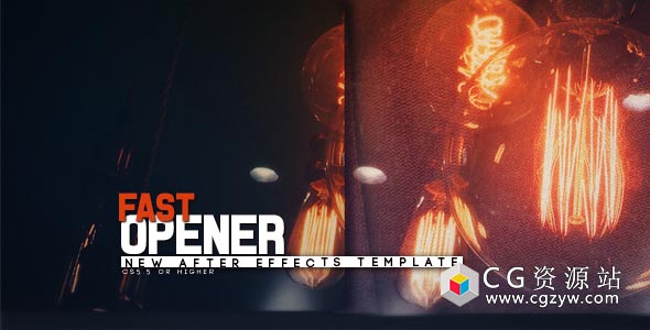 AE模板-公司宣传片头动感节奏感图片文字排版开场动画 Fast Opener免费下载