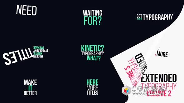 AE模板-动态文字标题排版字幕动画Extended Typography Vol.2免费下载