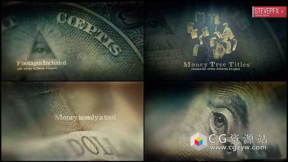 AE模板-钱树标题商业电影预告片片头动画 Money Tree Title