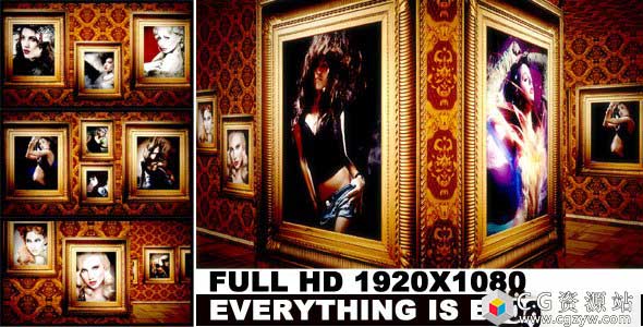 AE模板-照片展览婚礼庆典金婚银婚家庭相框爱情相册Photo Exhibition